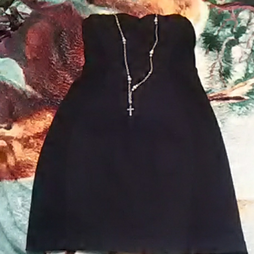 Strapless black dress